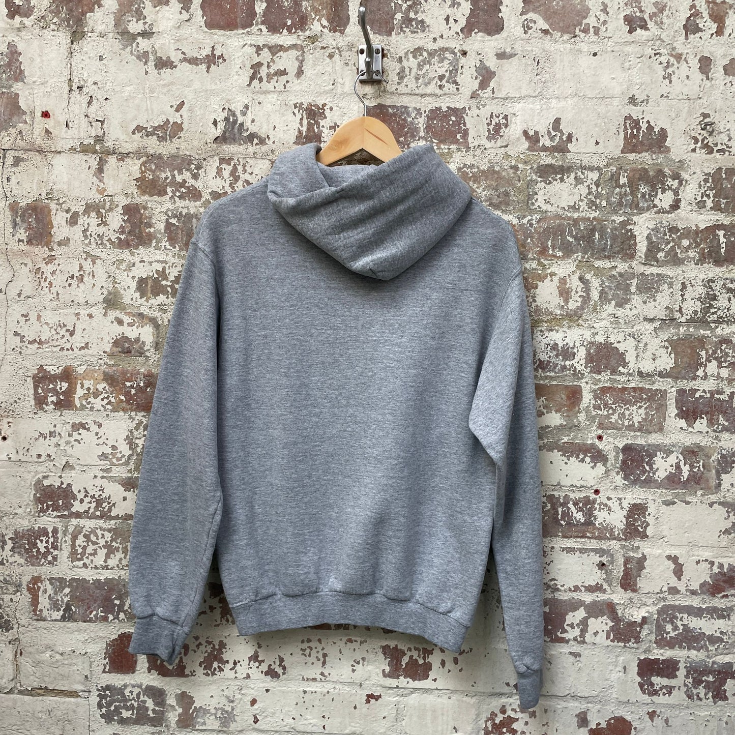 Vintage 1990s Grey College Champion Print Hoodie Sweatshirt Jumper