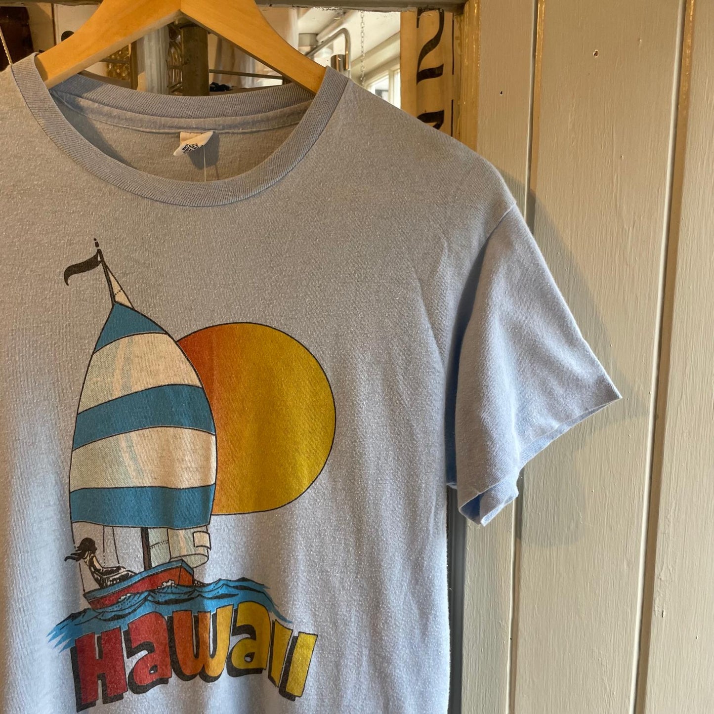 1970s Baby Blue Hawaii Graphic T-Shirt