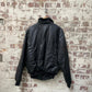 Vintage 1980s 1990s Black Leather Flight Bomber Jacket Coat