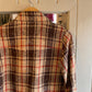 Vintage 70s/80s Brown Check Western Pop Snap Shirt
