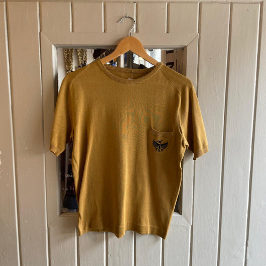 1960s Beige Knitted Pocket T-Shirt