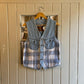 1980s Light Blue Denim Checkered Gilet Vest