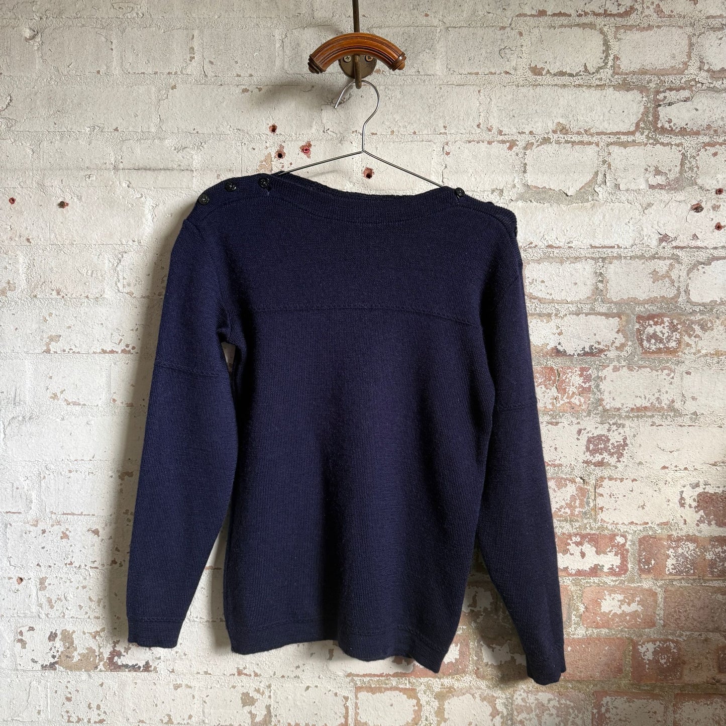 1970s 1980s French Wool Military Knitted Jumper
