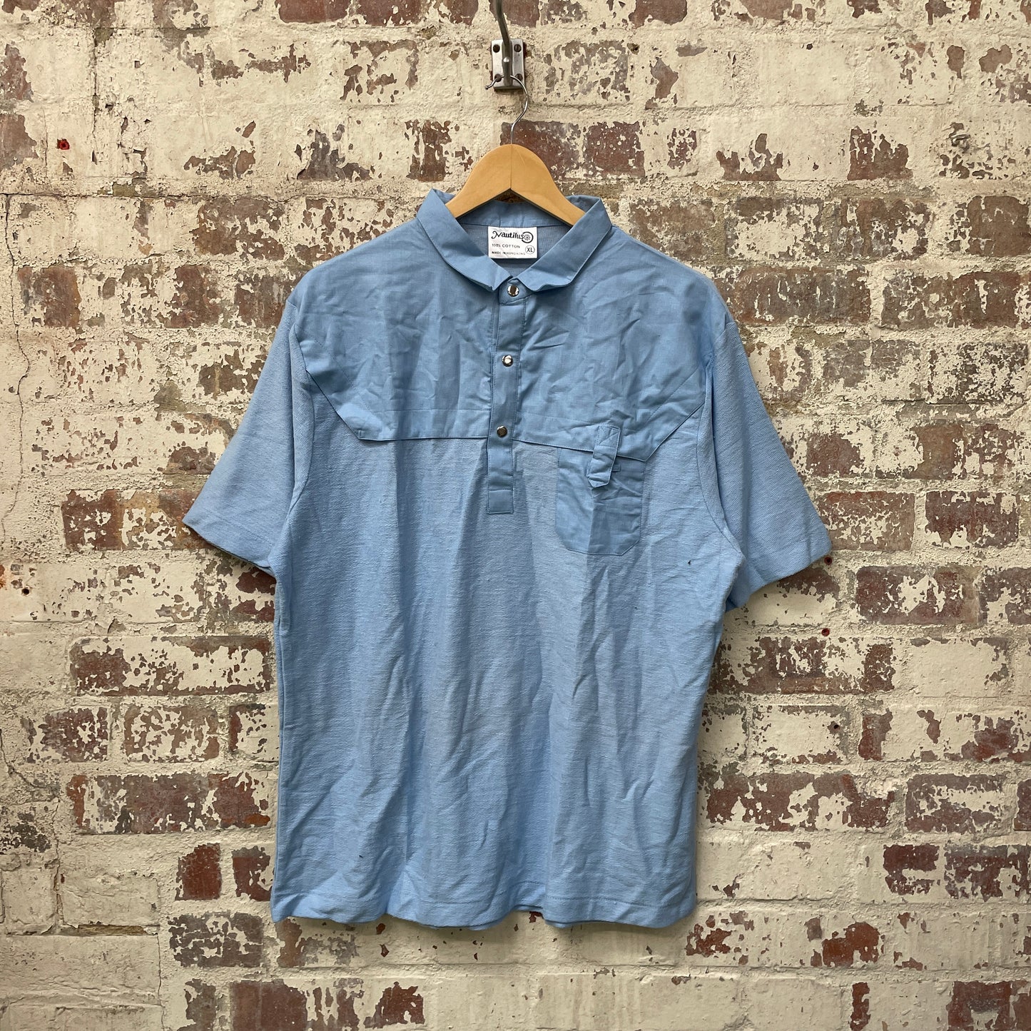 Vintage 1980s 1990s Blue Knitted Shirt