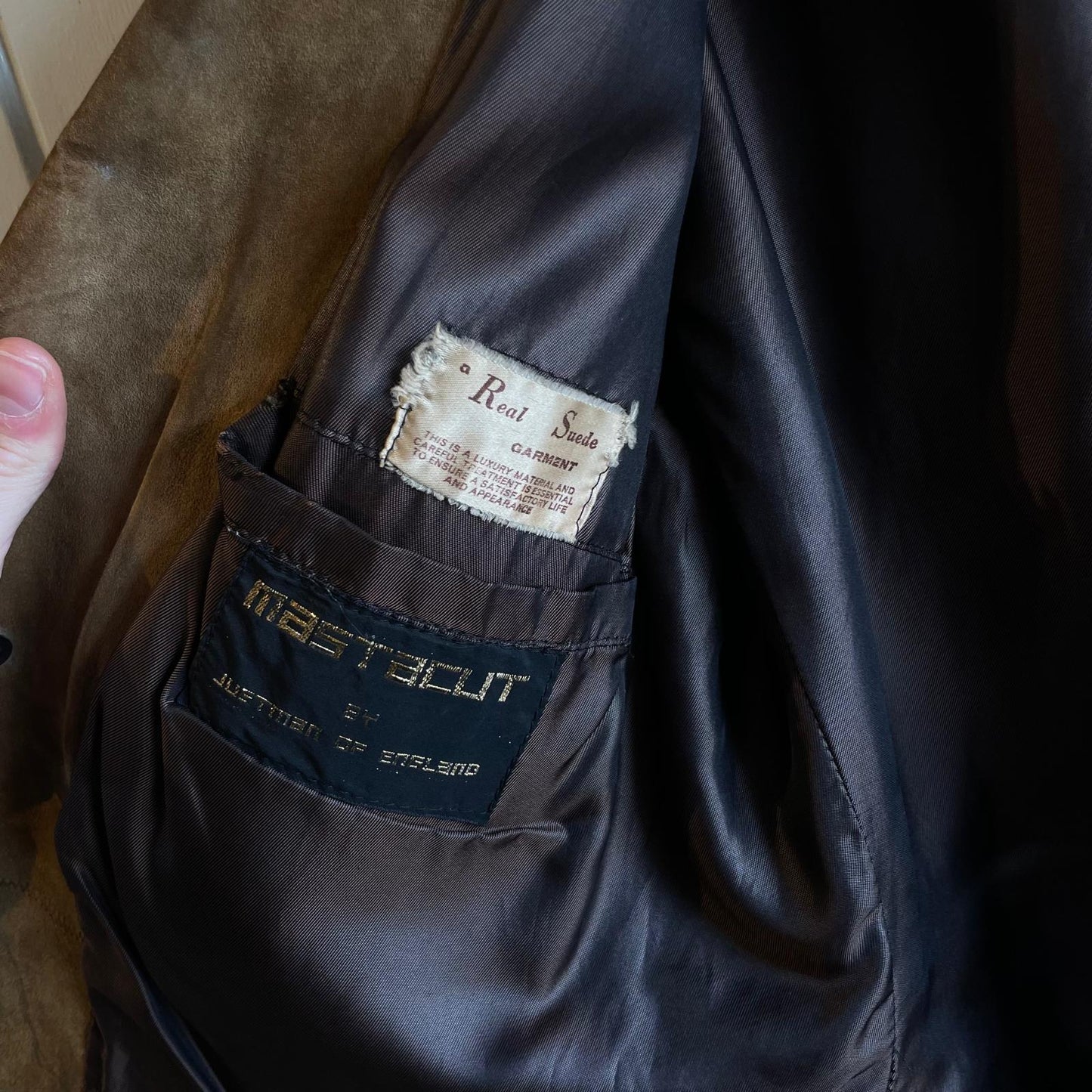 1970s Brown Suede leather Peak lapels Blazer Style Jacket