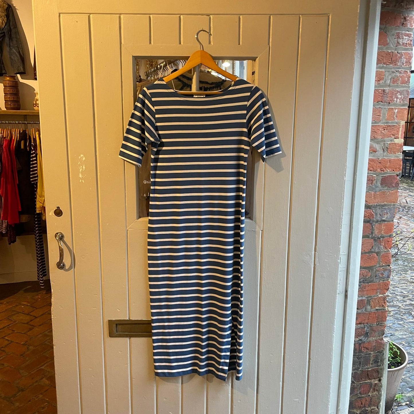 1990s Blue Laura Ashley Cotton Long Dress