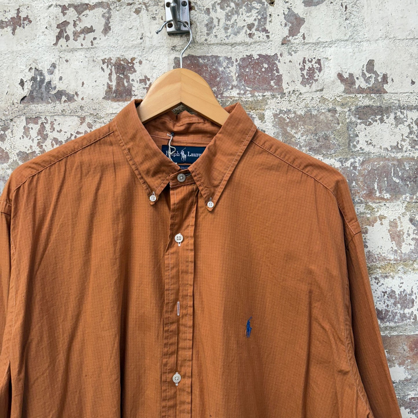 1990s Orange Ralph Lauren Button Up Shirt