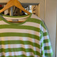 1980s Green and White Espirit Striped T-shirt