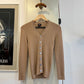 1970s Beige Knitted Button Down Cardigan Jumper