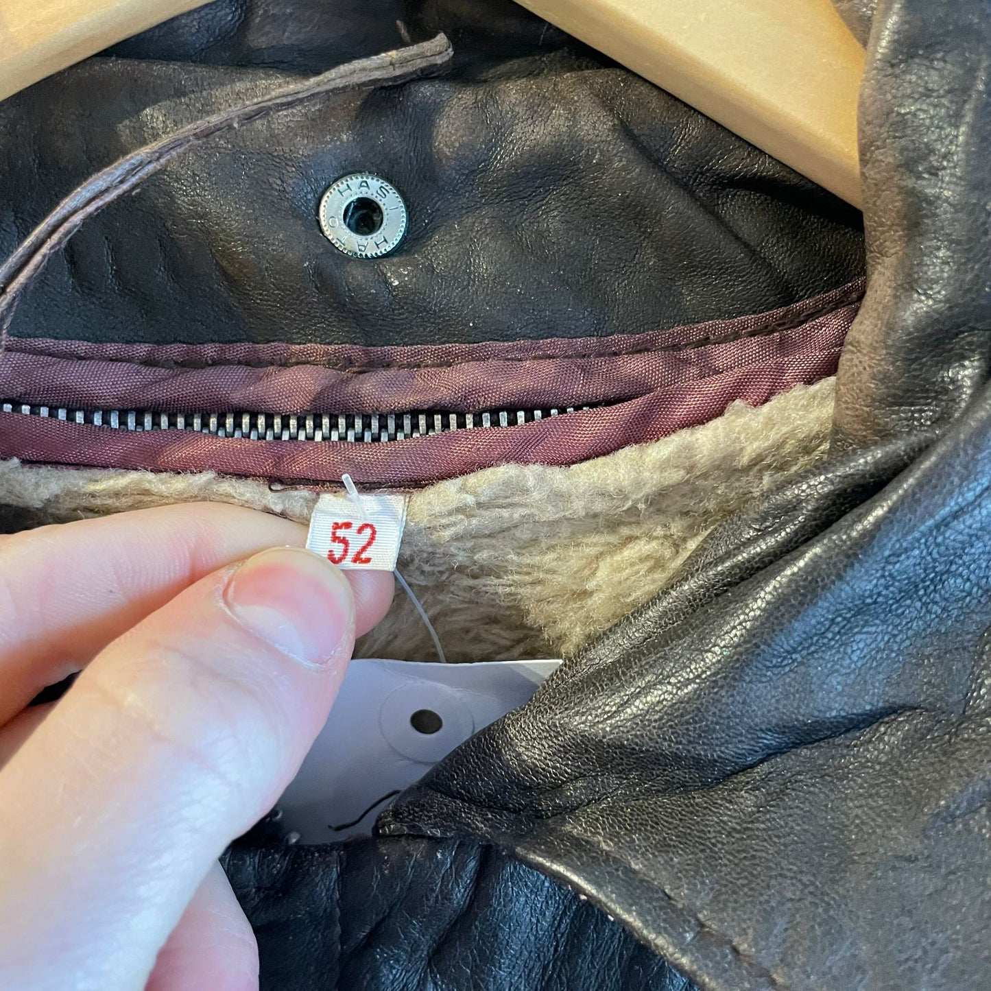 1970s Dark Brown Leather Sheepskin Lined Flight Bomber Jacket