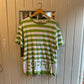 1980s Green and White Espirit Striped T-shirt