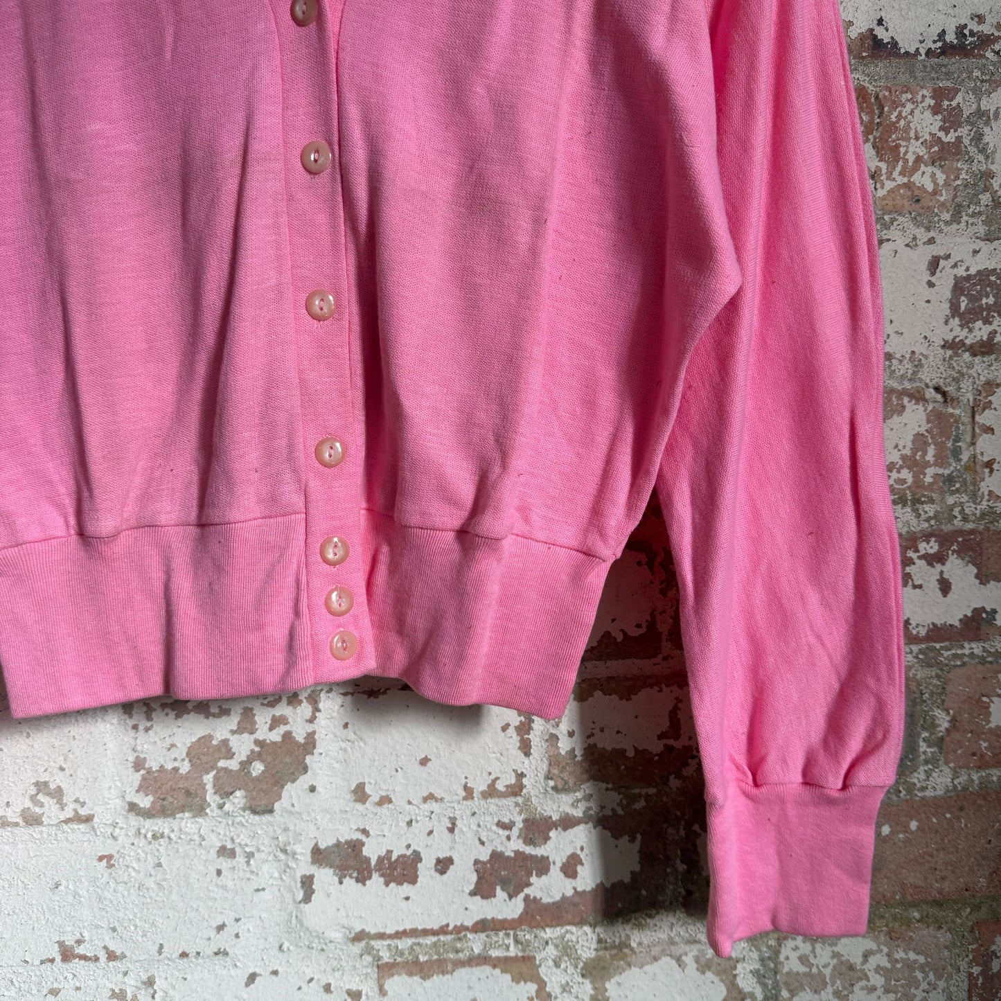 1960s Pink Cotton Cardigan Jumper