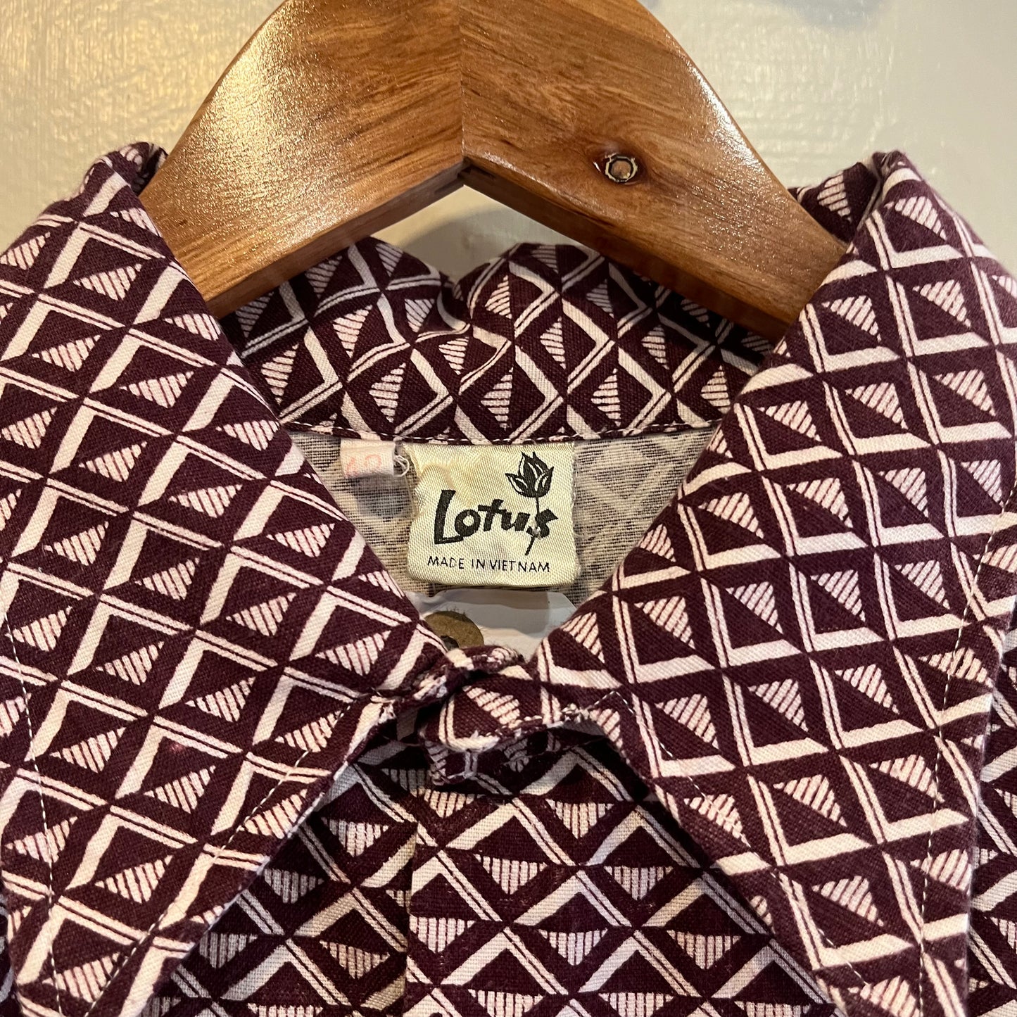 1970s European Patterned Button Up Shirt