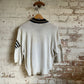 1970s White Knitted Button Collared Cardigan Jumper