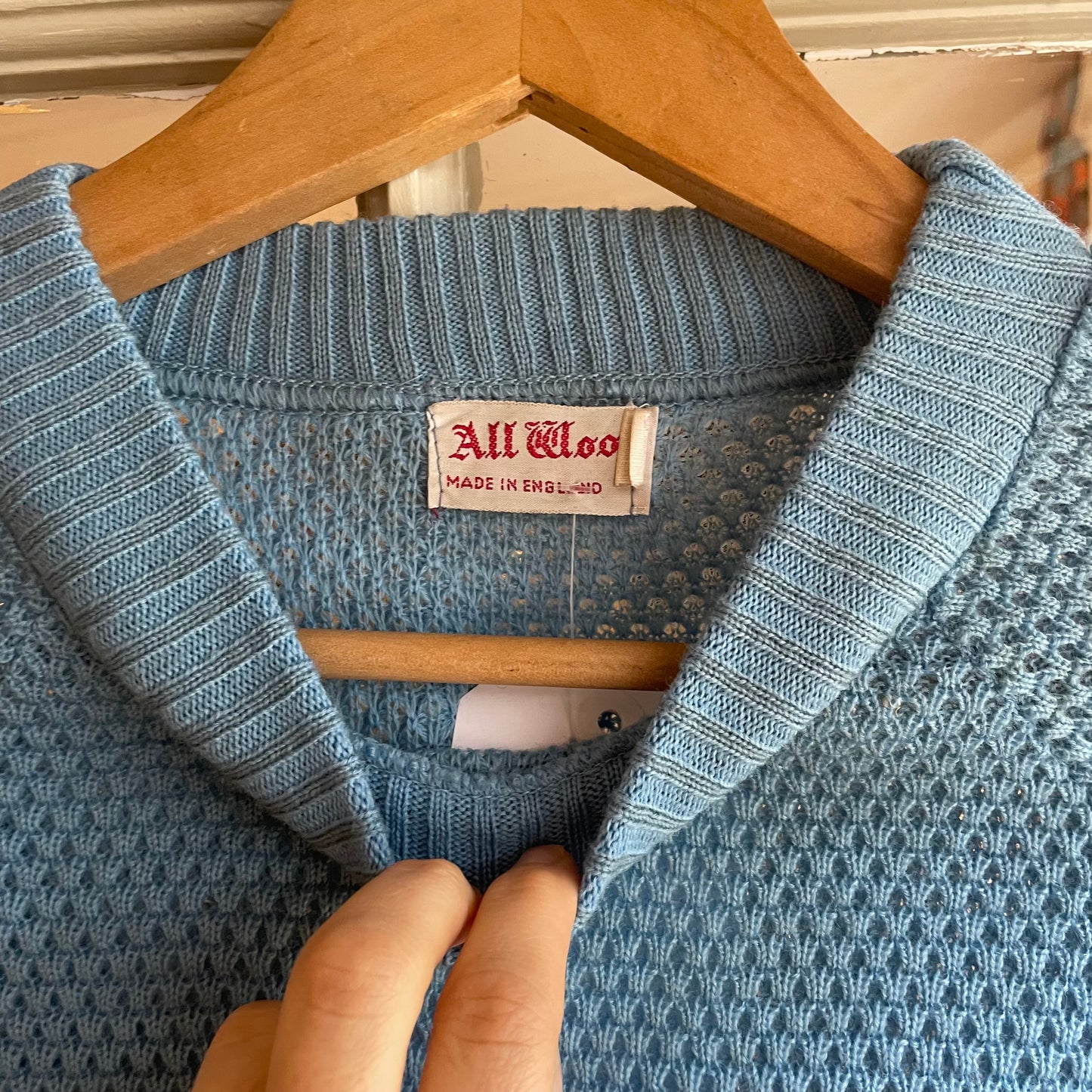 1970s Blue Wool Stripe Knitted Jumper