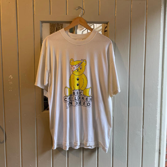 1990s White 'Children in Need' Graphic T-shirt