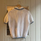 1970s White Netting Waffle Polo Shirt Top