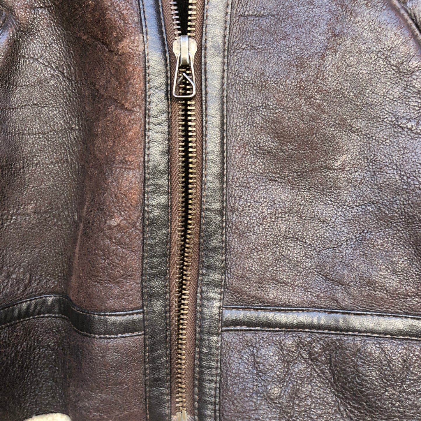 1980s Brown leather Shearling Flight Aviator Jacket