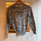1980s Grey and Black V-Neck Wool Jumper