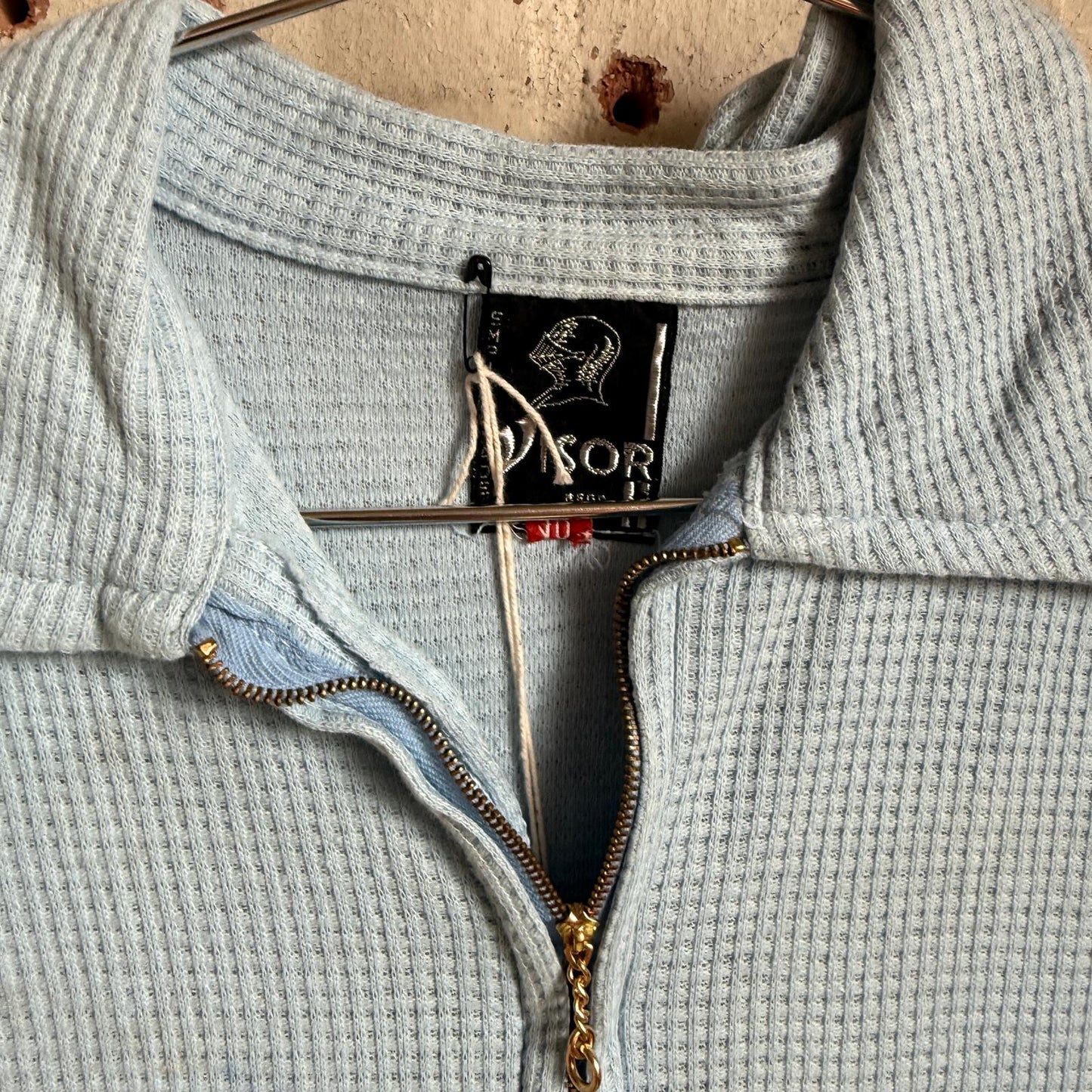 1960s Baby Blue British Leisure Zip Polo Shirt
