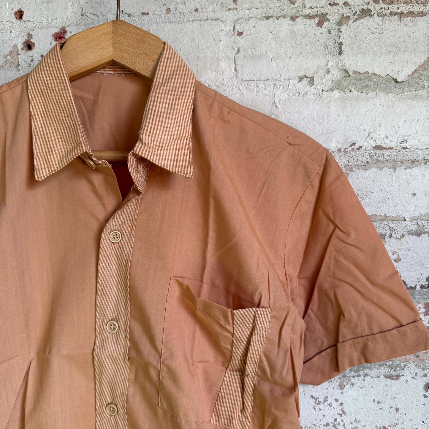 1970s Brown Striped Leisure Shirt