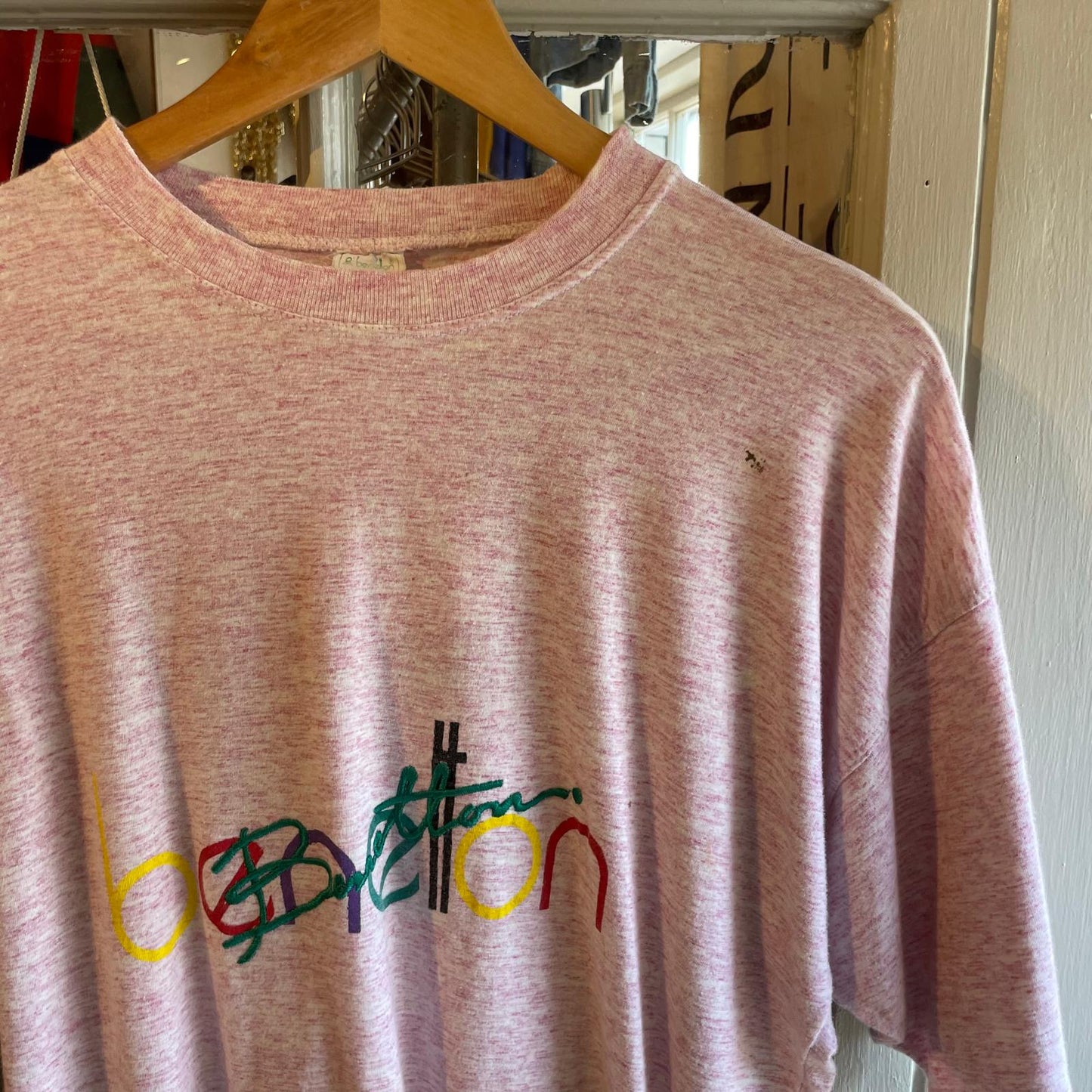 1990s Pink Benetton Graphic T-Shirt