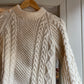 1980s Wool Cream Cable Knitted Jumper