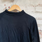 1970s Black Unusual Raglan Roll Neck Long Sleeve Top