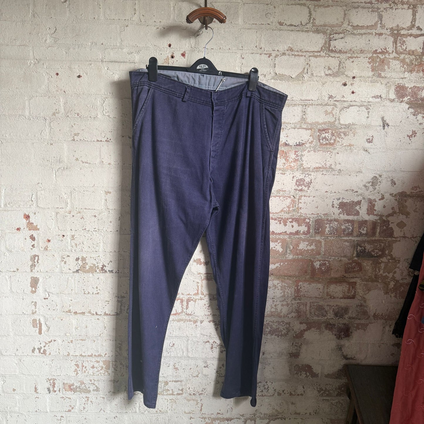 1950s Navy British Workwear Cotton Drill Trousers
