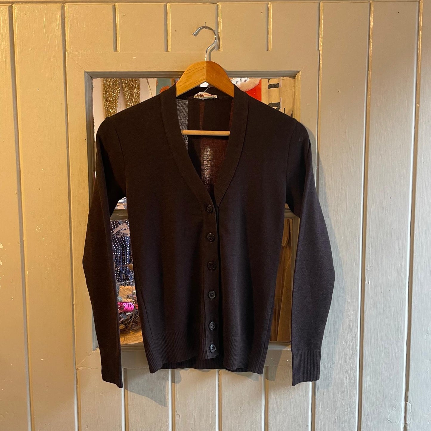 1970s Brown Knitted Button Cardigan Jumper