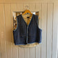 1970s Navy Denim Sheepskin Lined Vest Gilet