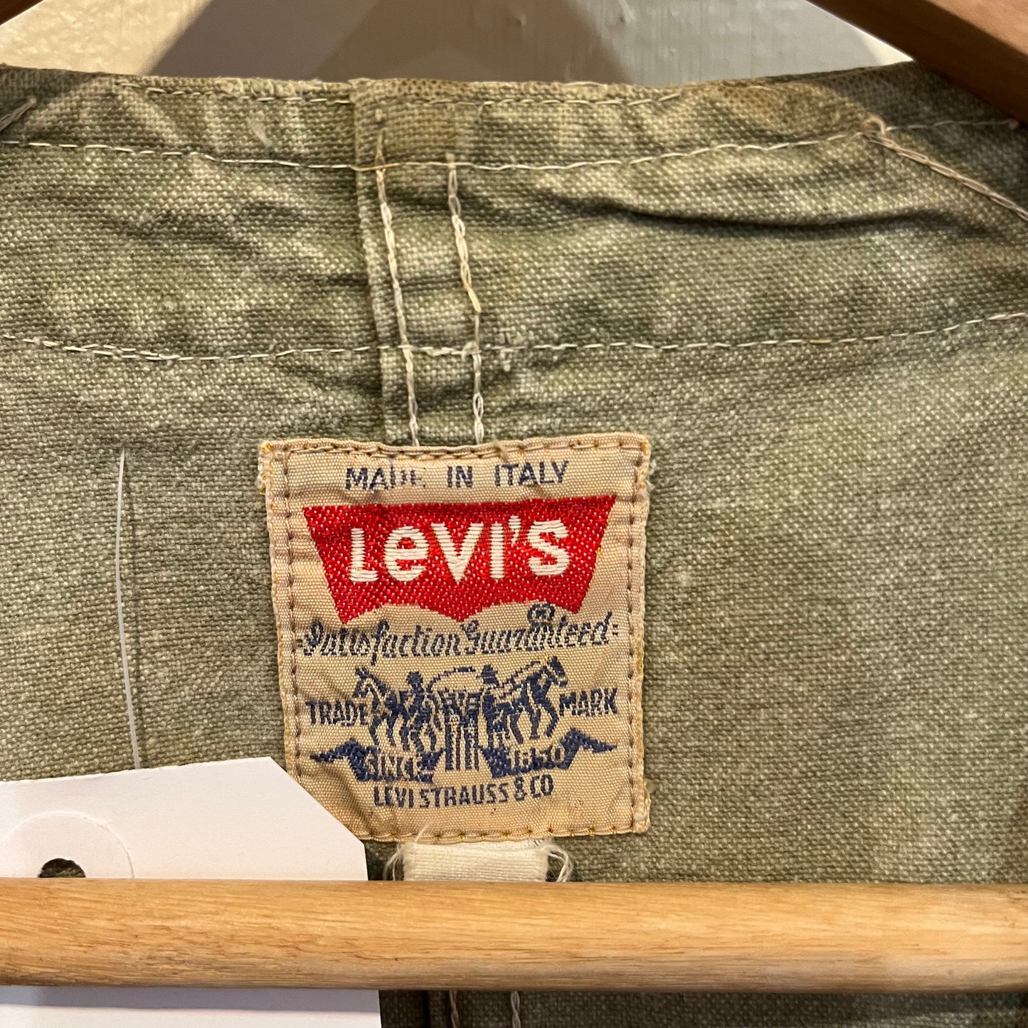 1980s Beige Levis Zip Up Utility Vest
