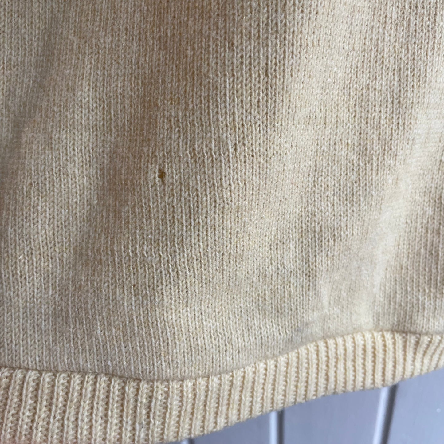 1970s Yellow Wool Knitted Cardigan Jumper