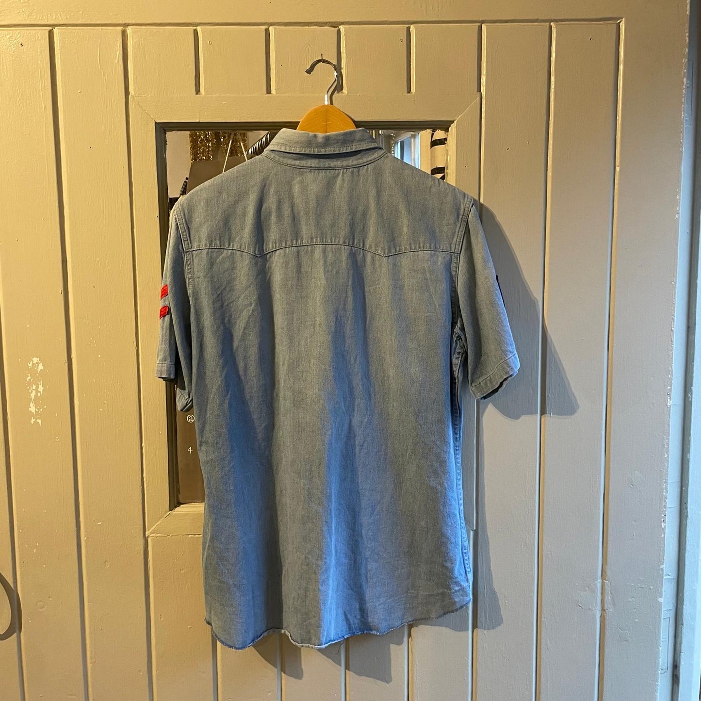 1970s Short Sleeve Blue Denim Button Shirt