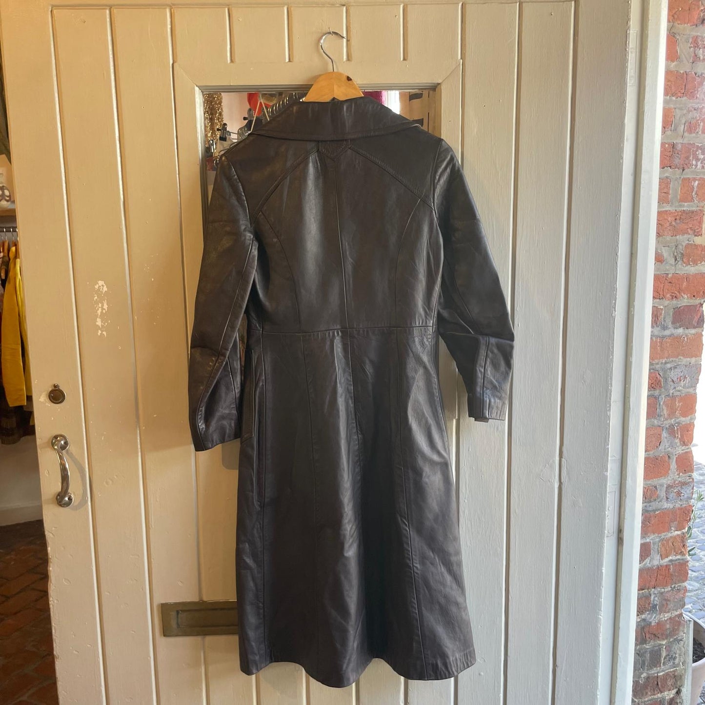 Vintage 70s/80s Brown/Black Leather Trench Coat