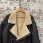 1980s Brown Leather Flight Shearling Jacket