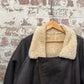 1980s Brown Leather Flight Shearling Jacket