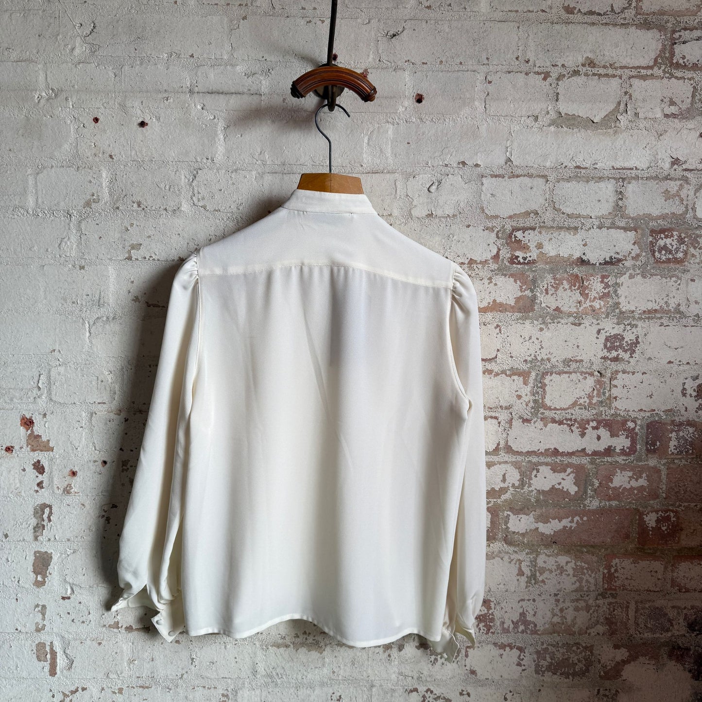 1970s Cream Chiffon French Blouse