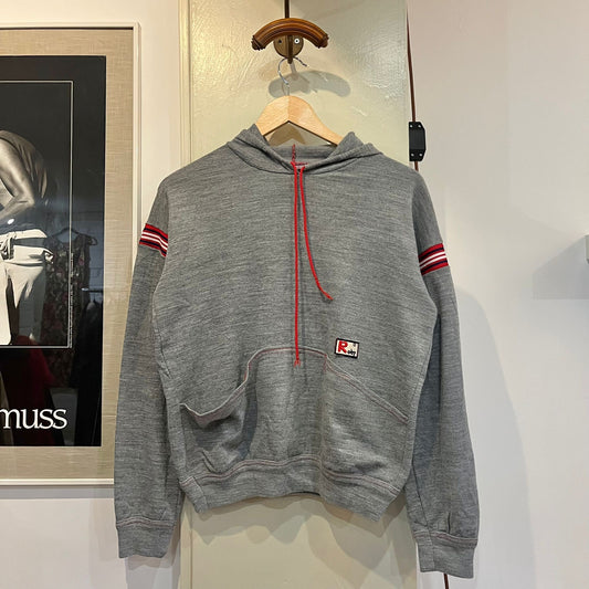 1980s Grey Pocket Hoodie Jumper