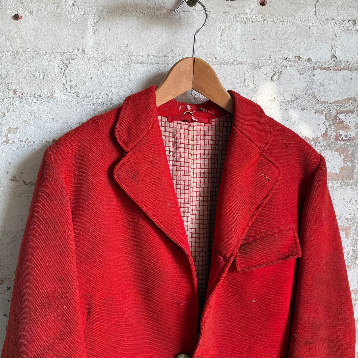 1940s Red Hunting Tailored Suit Blazer Jacket