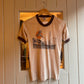 1970s Beige Brown Nature Graphic Ringer T-shirt