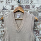 1970s Biege St Michael Knitted Tank Top Sweater Vest
