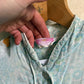 1950s Blue Floral Cotton Distressed Blouse Shirt