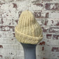 Vintage 1970s 1980s Cream Wool Knitted Beanie Hat