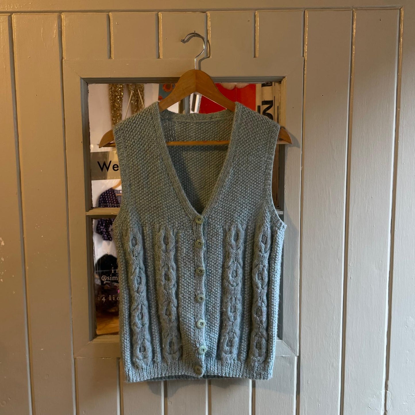 1970s Grey Knitted Tank Top Vest Jumper