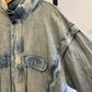 1970s Unusual Faded Blue Denim M65 Parka Style Jacket Coat