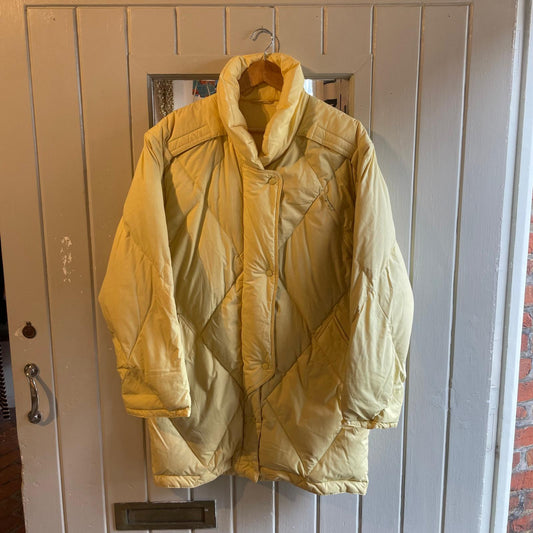 1980s Yellow Cotton Down Filled Puffer Coat