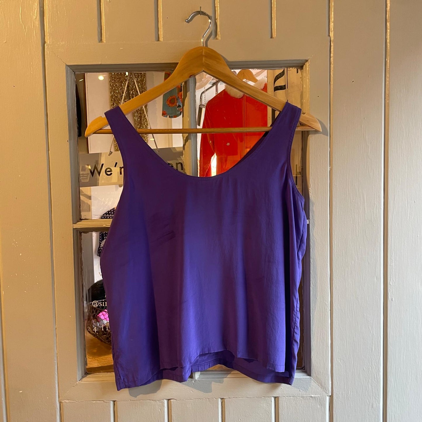 1980s Purple Vest Blouse Top