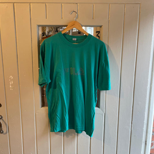 1990s Turquoise Fila Graphic T-Shirt