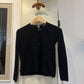 1970s Black Button Up Knitted Cardigan Jumper
